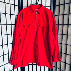 Marlboro red 1/2 zip corduroy pullover jacket L